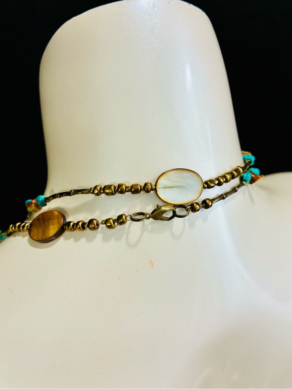 Source Unknown Turquoise and Tiger Eye Long Beaded Necklace - Picture 10 of 14
